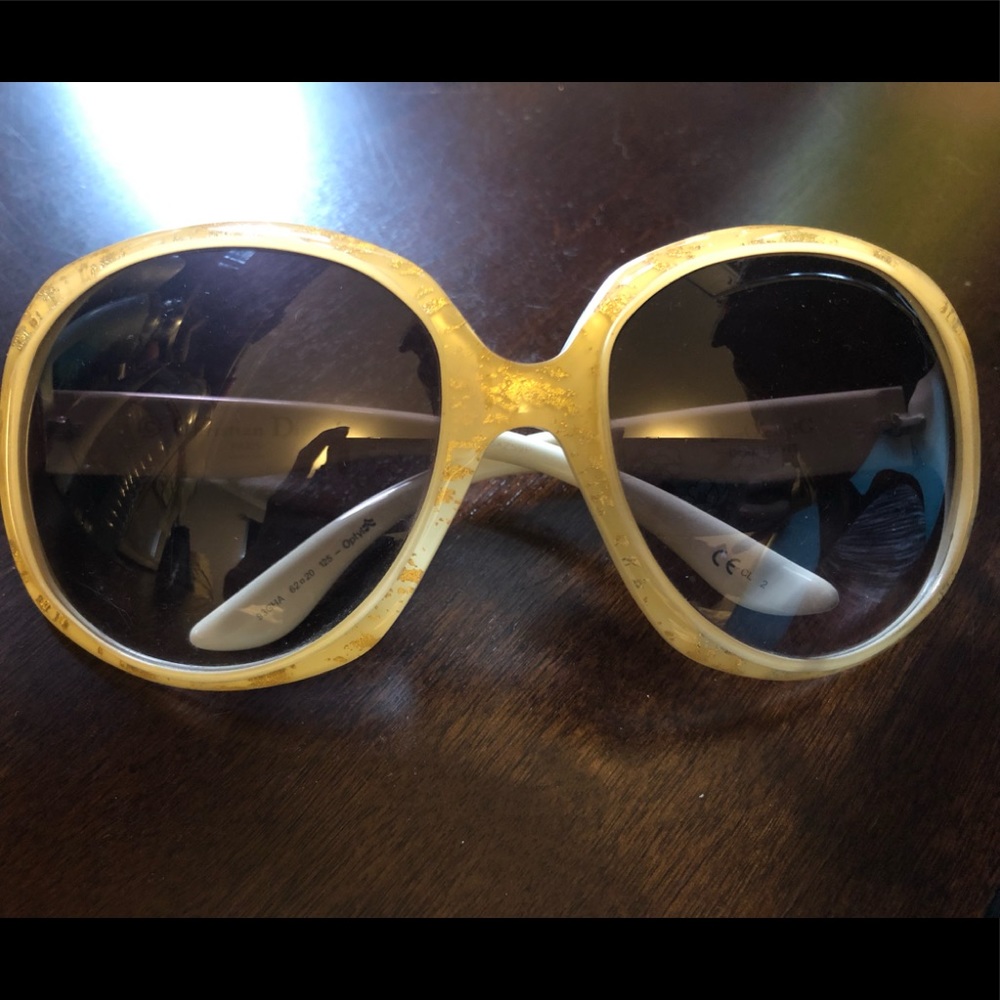 Dior oversize gold sunglasses